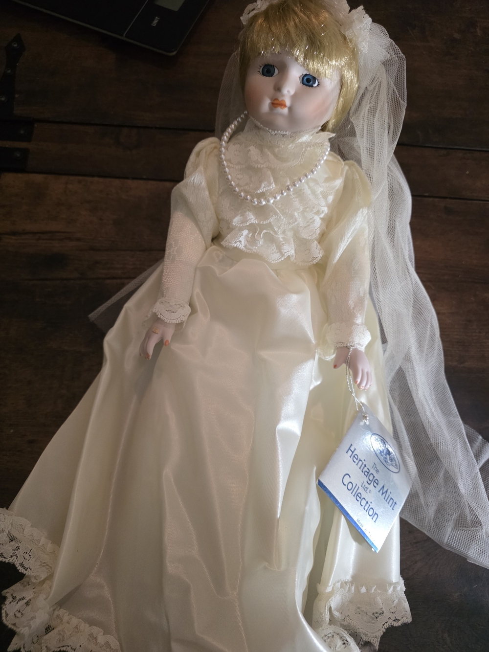 Porcelain Bride Doll - Ivory Wedding Gown